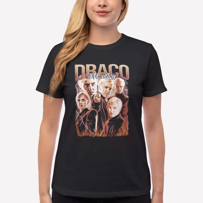 Women T Shirt Black Retro Vintage Harry Potter Draco Shirt