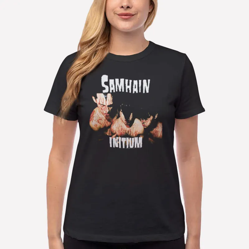 Women T Shirt Black Retro Vintage Initium Samhain T Shirt