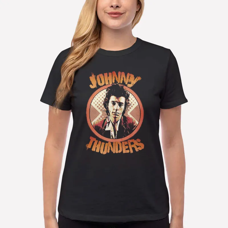 Women T Shirt Black Retro Vintage Johnny Thunders T Shirt