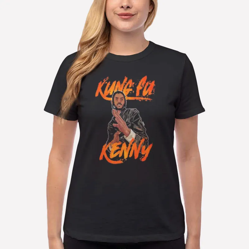 Women T Shirt Black Retro Vintage Kung Fu Kenny Shirt