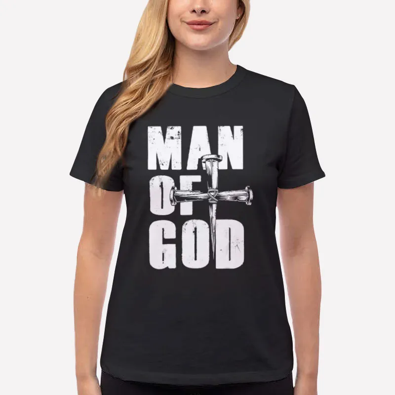 Women T Shirt Black Retro Vintage Man Of God T Shirt