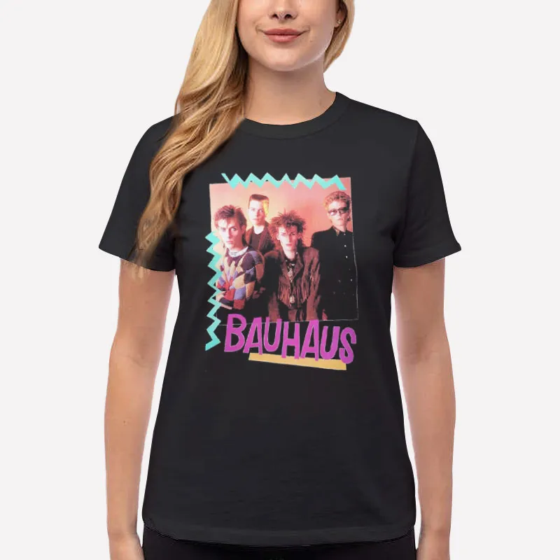 Women T Shirt Black Retro Vintage Rock Band Bauhaus Shirt