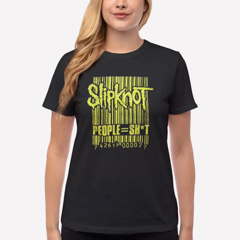 Women T Shirt Black Retro Vintage Slipknot Barcode Shirt
