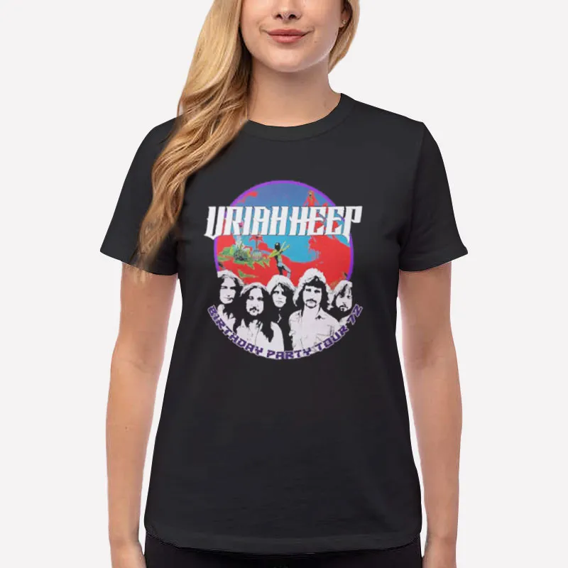 Women T Shirt Black Return To Fantasy Rock Band Uriah Heep T Shirt