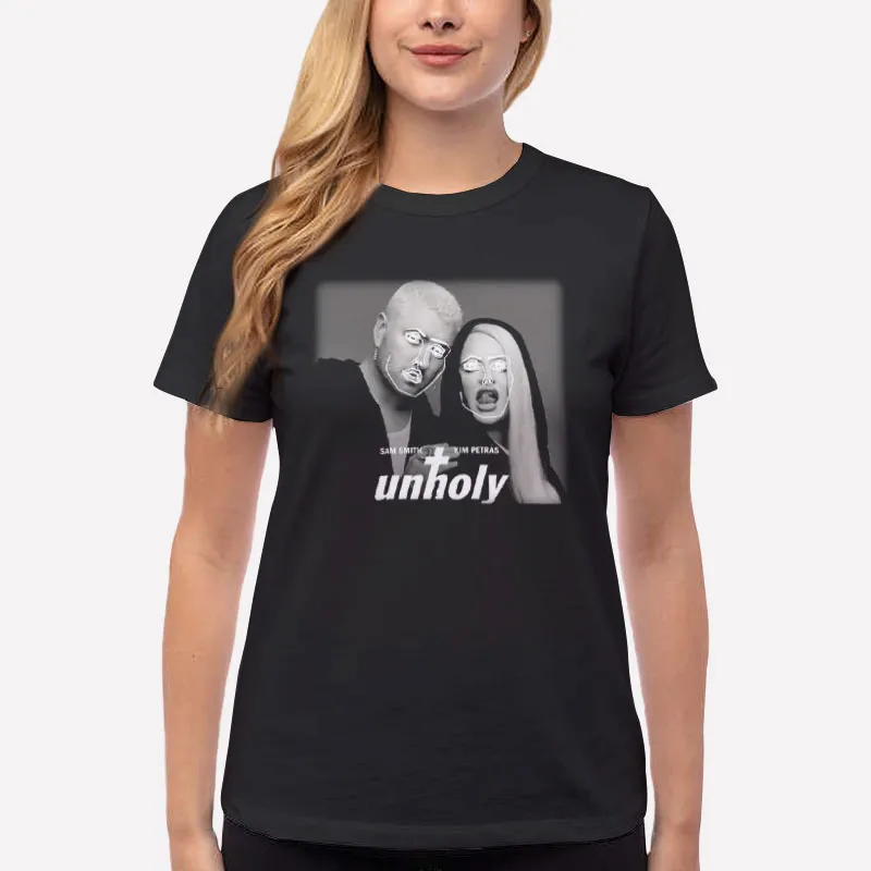 Women T Shirt Black Sam Smith And Kim Petras Unholy Shirt