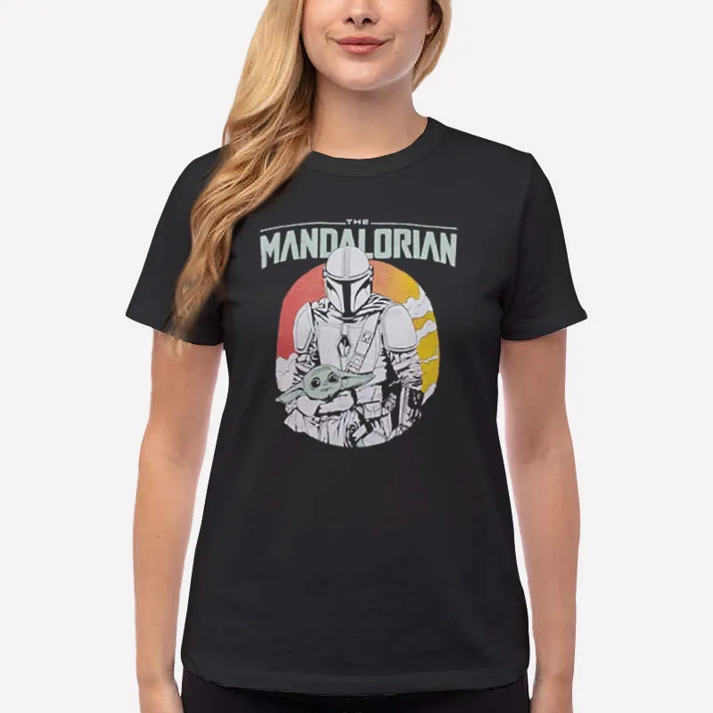 Women T Shirt Black Star Wars The Mandalorian T Shirt