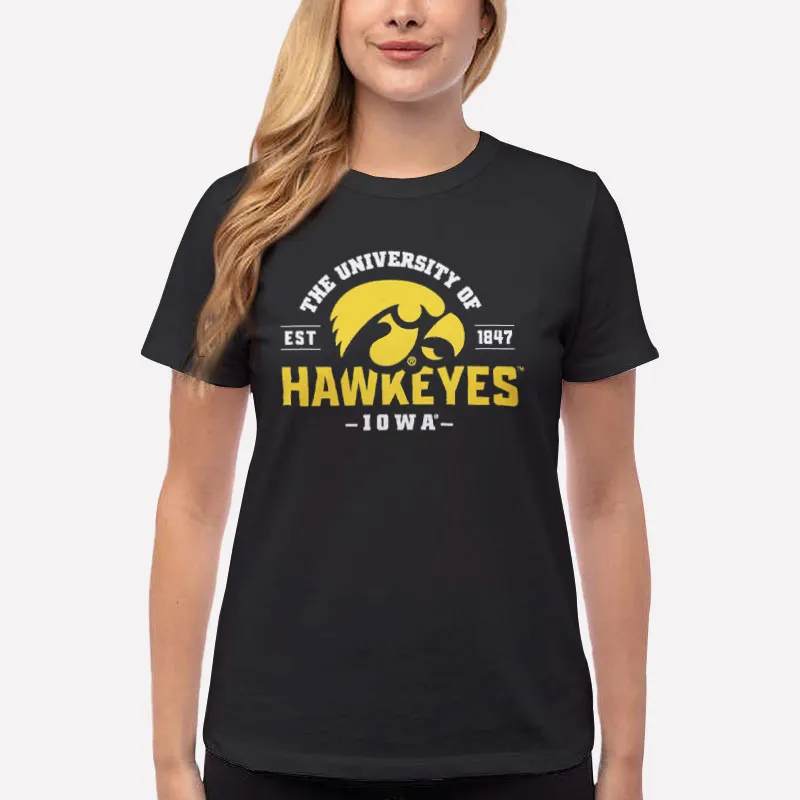 Women T Shirt Black The University Of Iowa Hawkeye Sweatshirt