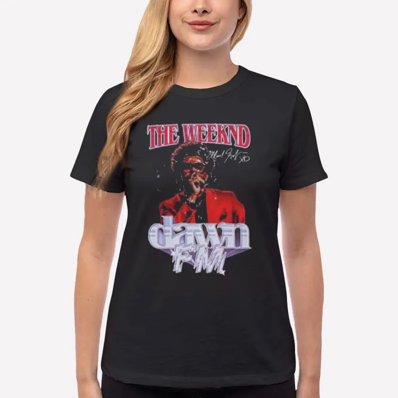 Women T Shirt Black The Weeknd Tour Concert After Hours Til Dawn Shirt