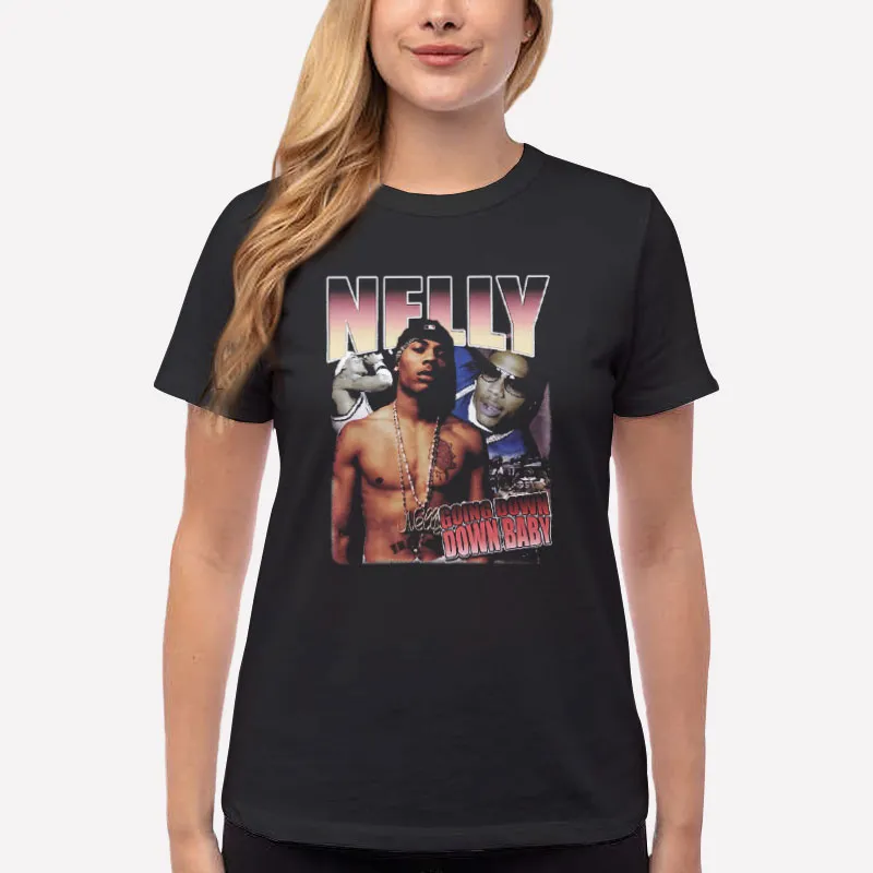 Women T Shirt Black Vintage Bootleg Nelly T Shirt