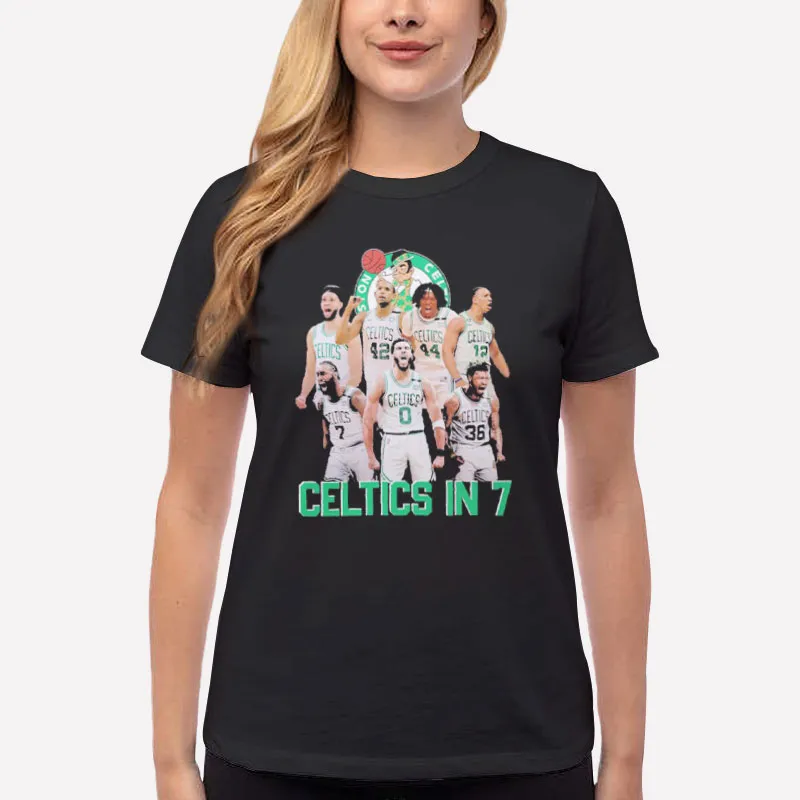 Women T Shirt Black Vintage Boston Celtics In 7 Shirt Team Player