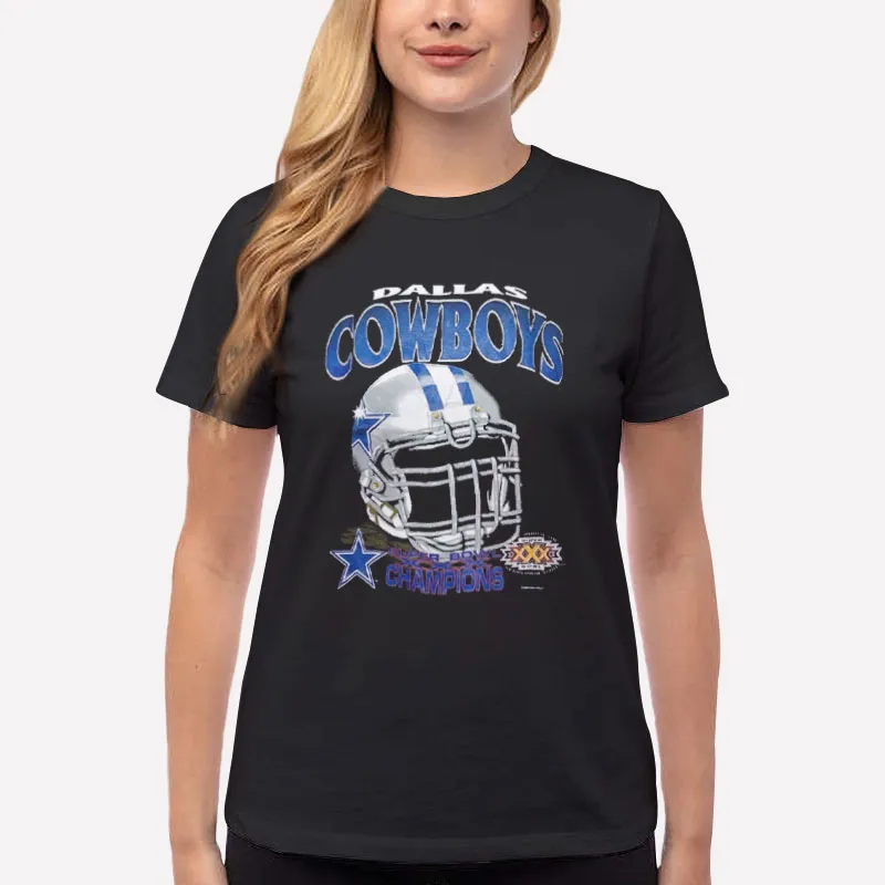 Women T Shirt Black Vintage Dallas Cowboys Super Bowl Shirt