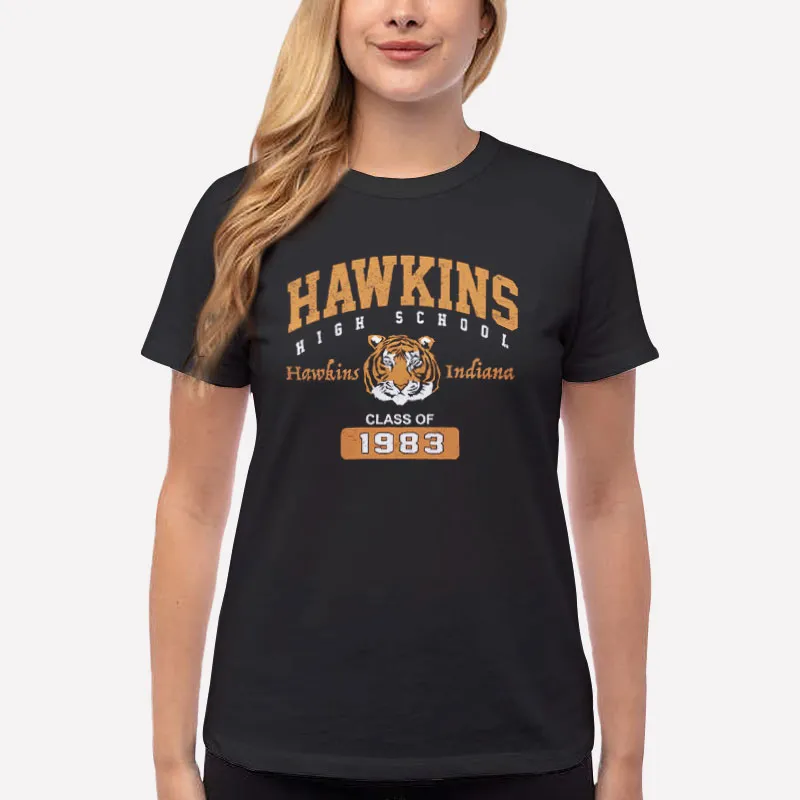 Women T Shirt Black Vintage High School Hawkins Sweatshirt