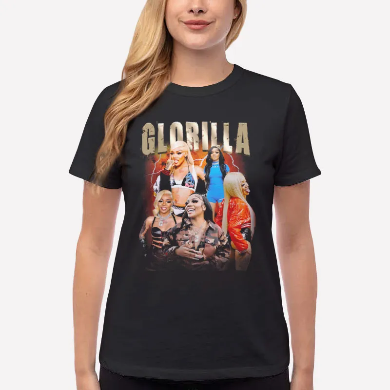 Women T Shirt Black Vintage Inspired Anyways Life's Great Glorilla Shirt