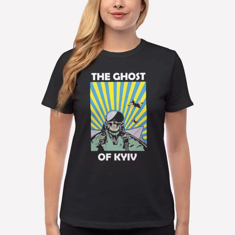 Women T Shirt Black Vintage Inspired Ghost Of Kyiv Shirt