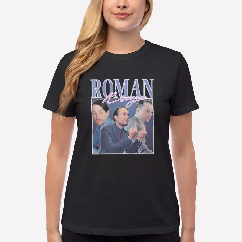Women T Shirt Black Vintage Inspired Roman Roy Shirt