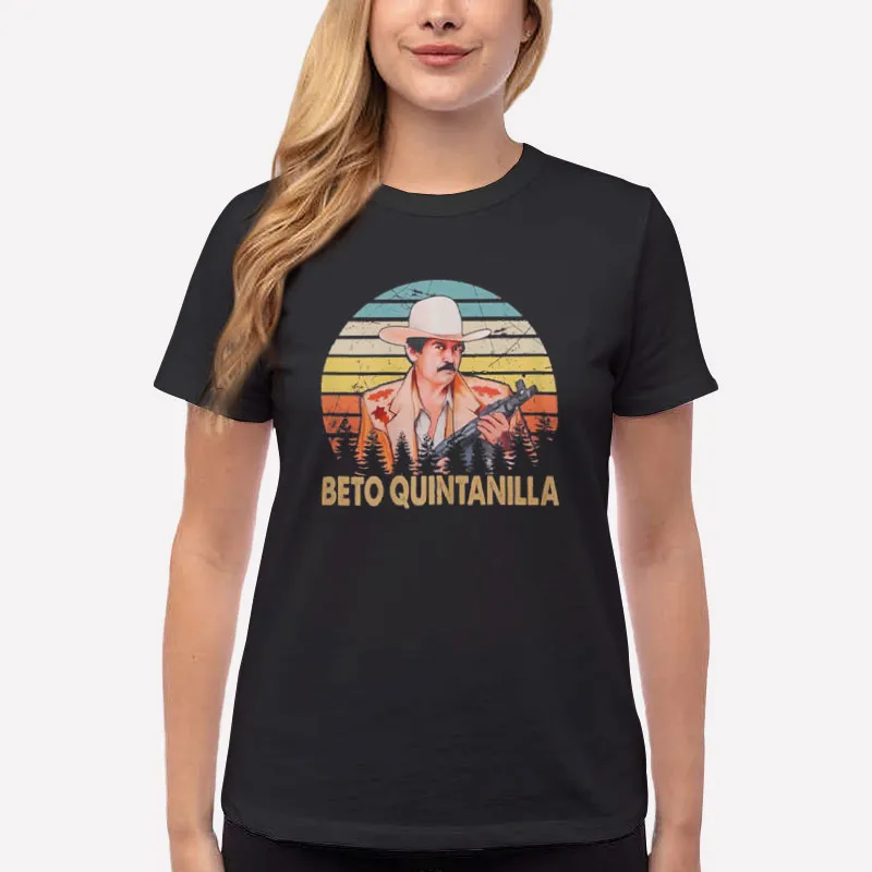 Women T Shirt Black Vintage Mexican Singers Beto Quintanilla Shirt