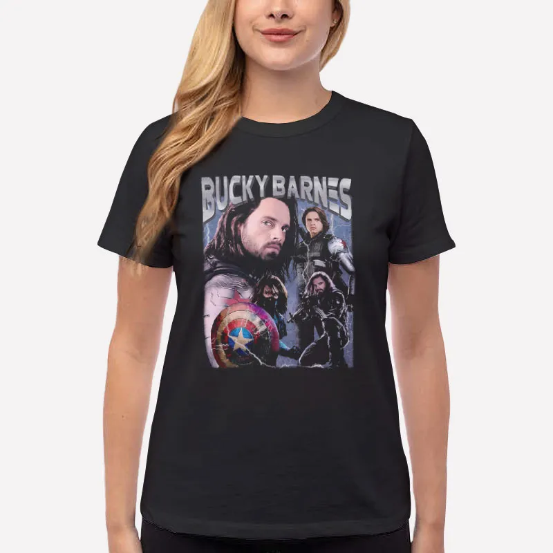 Women T Shirt Black Winter Soldier Barnes Bucky Shirts