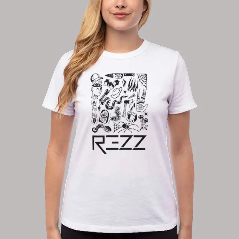 Women T Shirt White 90s Vintage Rezz Merch Shirt