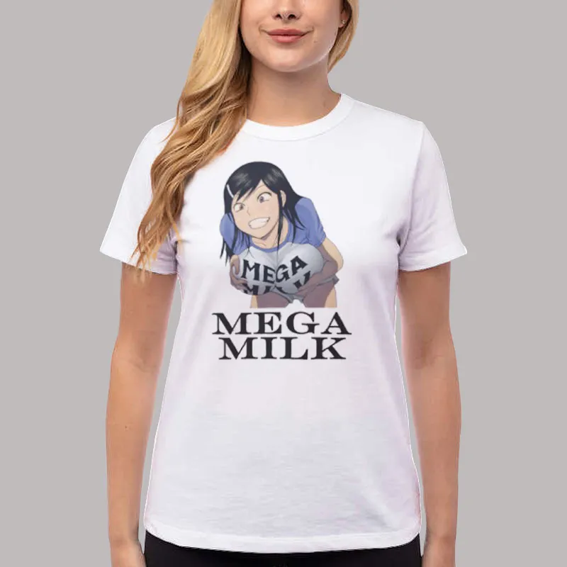 Women T Shirt White Funny Girl Mega Milk Shirt