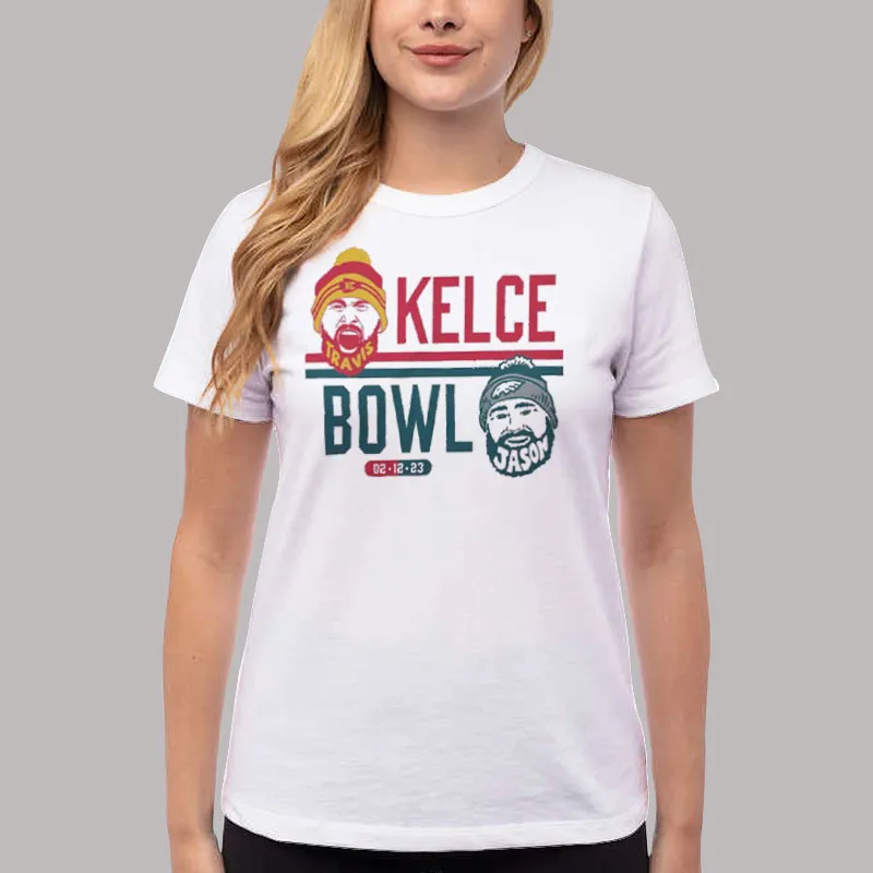 Women T Shirt White Funny Travis Kelce Bowl Shirt