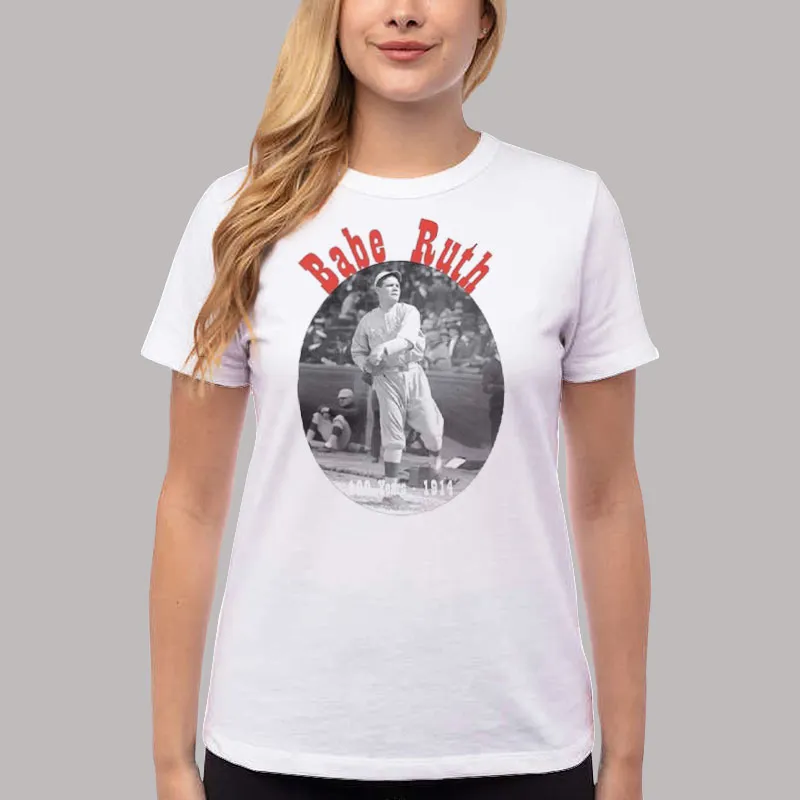 Women T Shirt White Retro Gannline Relics Babe Ruth T Shirt
