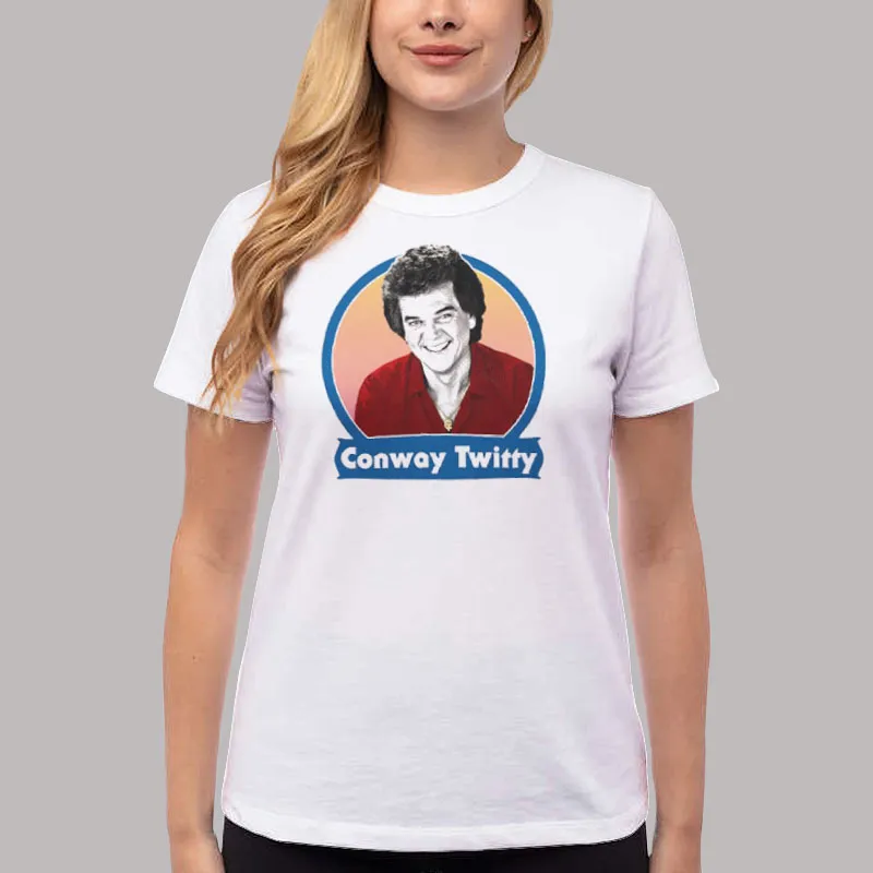 Women T Shirt White Retro Vintage Conway Twitty T Shirts