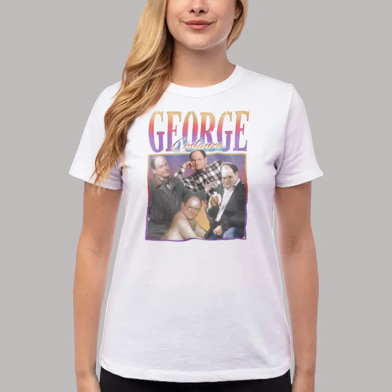 Women T Shirt White Retro Vintage George Costanza Shirt