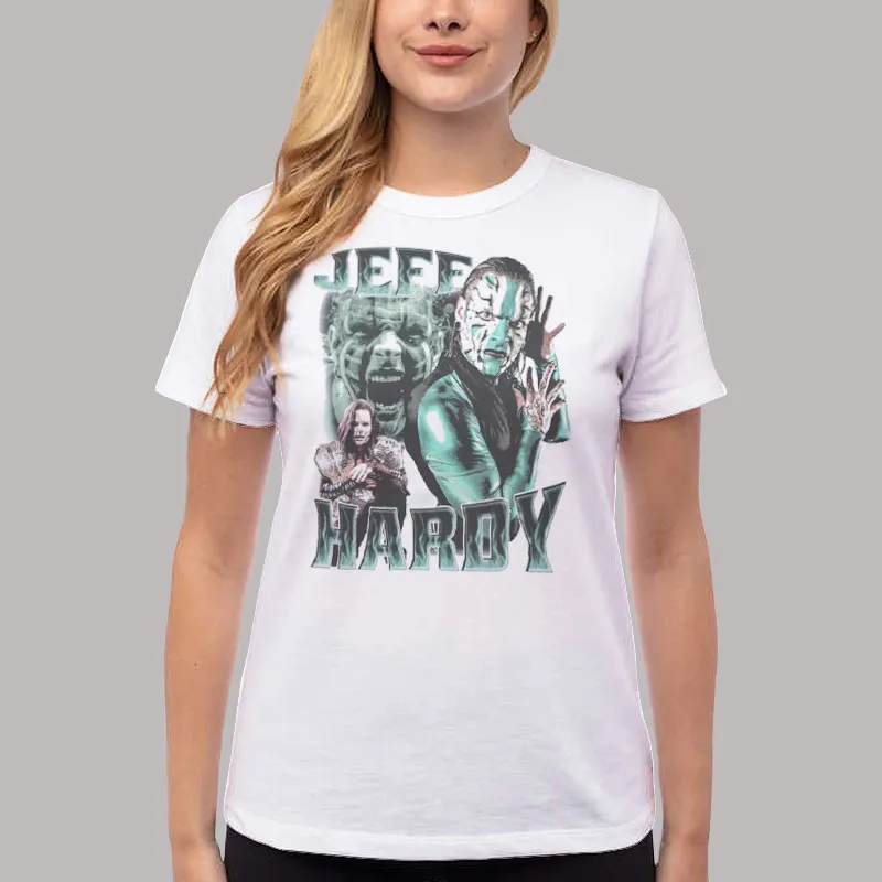 Women T Shirt White Vintage Inspired Wrestling Jeff Hardy Shirt
