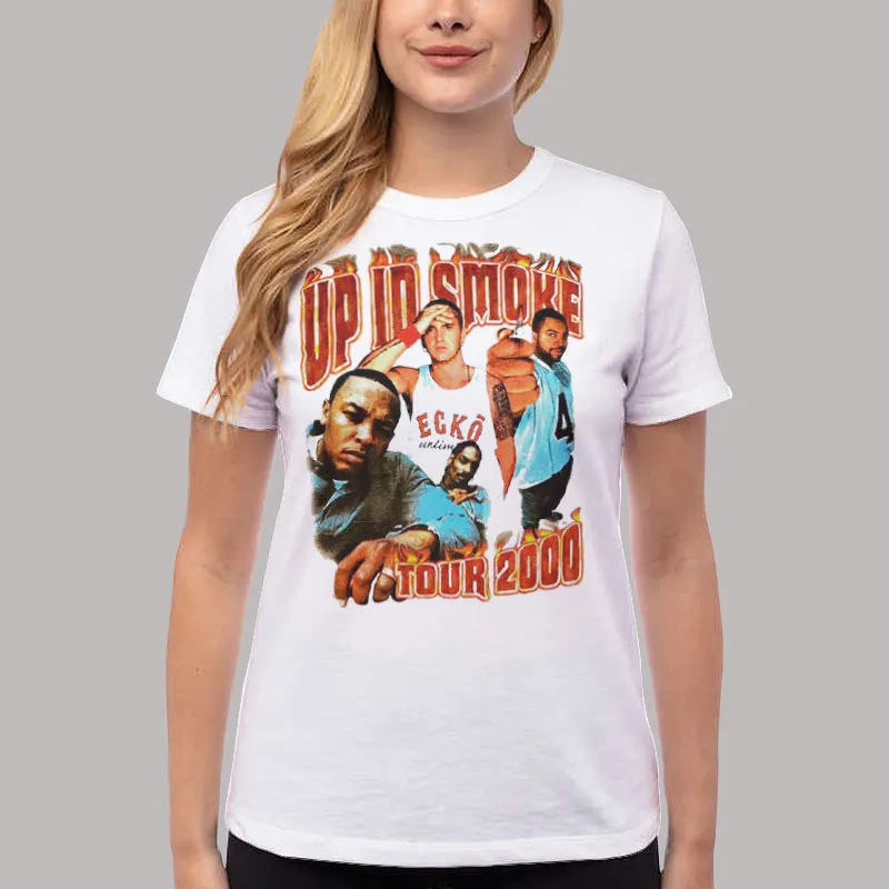 Women T Shirt White Vintage Rap Up In Smoke Tour Shirt