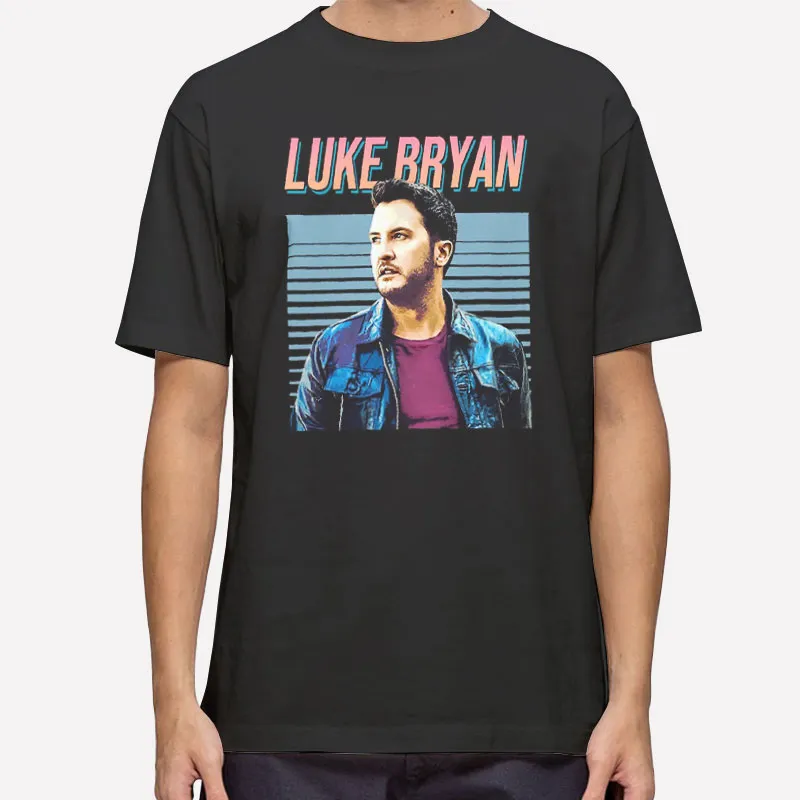 Mens T Shirt Black 80s Vintage Faded Luke Bryan Sweatshirt