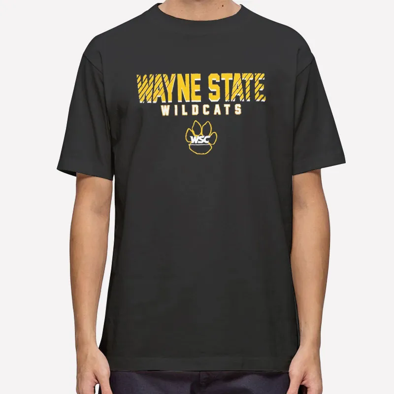 Mens T Shirt Black College Wildcats Wayne State Sweatshirt
