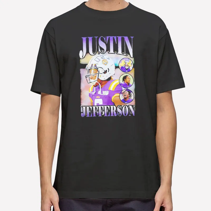 Mens T Shirt Black Retro Great Player Minnesota Vikings Justin Jefferson Youth Sweatshirt