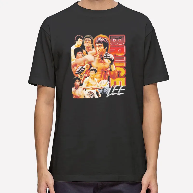 Mens T Shirt Black Retro Vintage Bruce Lee Sweatshirt