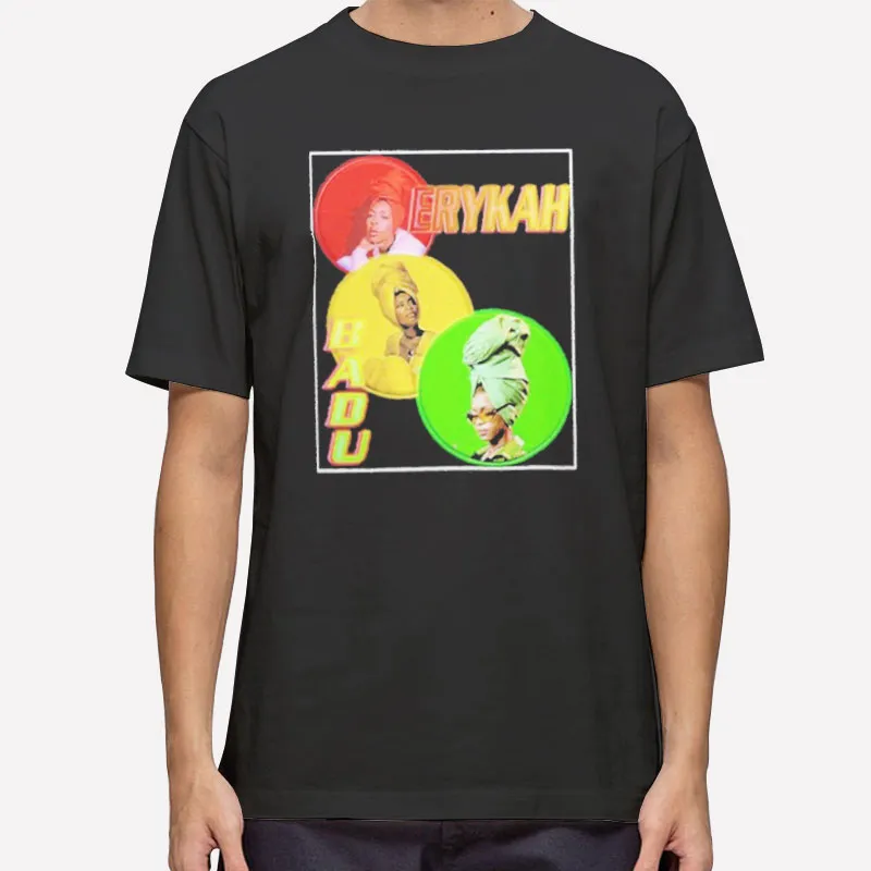 Mens T Shirt Black Retro Vintage Erykah Badu Sweatshirt