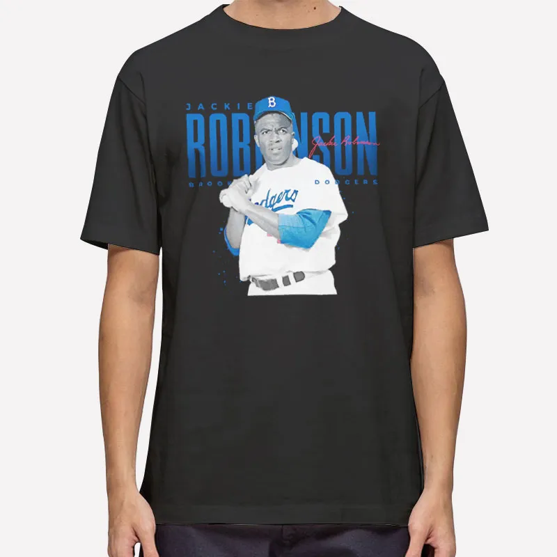 Mens T Shirt Black Vintage Baseball Jackie Robinson Sweatshirt