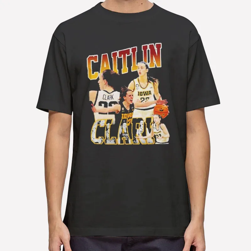 Mens T Shirt Black Vintage Iowa Hawkeyes Caitlin Clark Sweatshirt