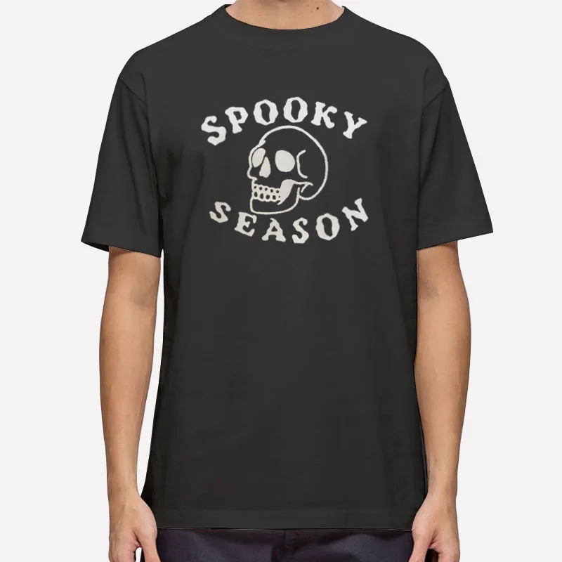 Mens T Shirt Black Vintage Skull Spooky Season Sweatshirt