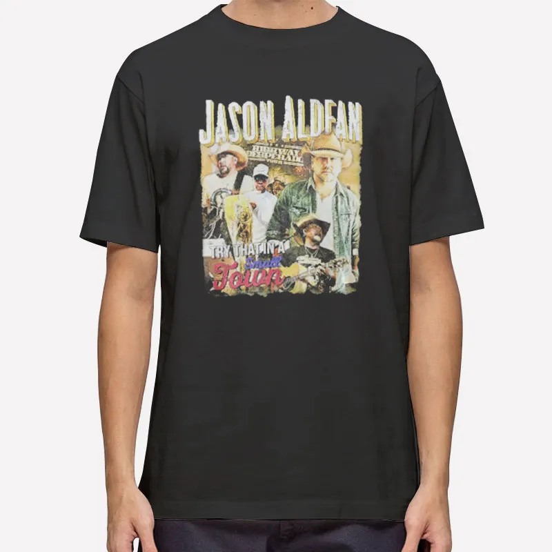 Mens T Shirt Black Vintage Tour Jason Aldean Sweatshirt