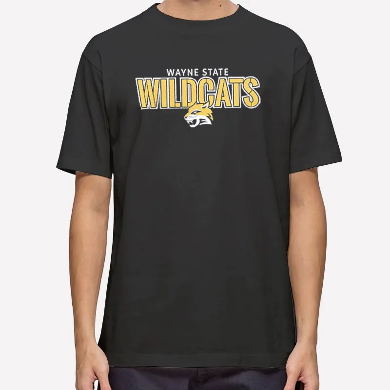 Mens T Shirt Black Vintage Wildcats Wayne State Sweatshirt
