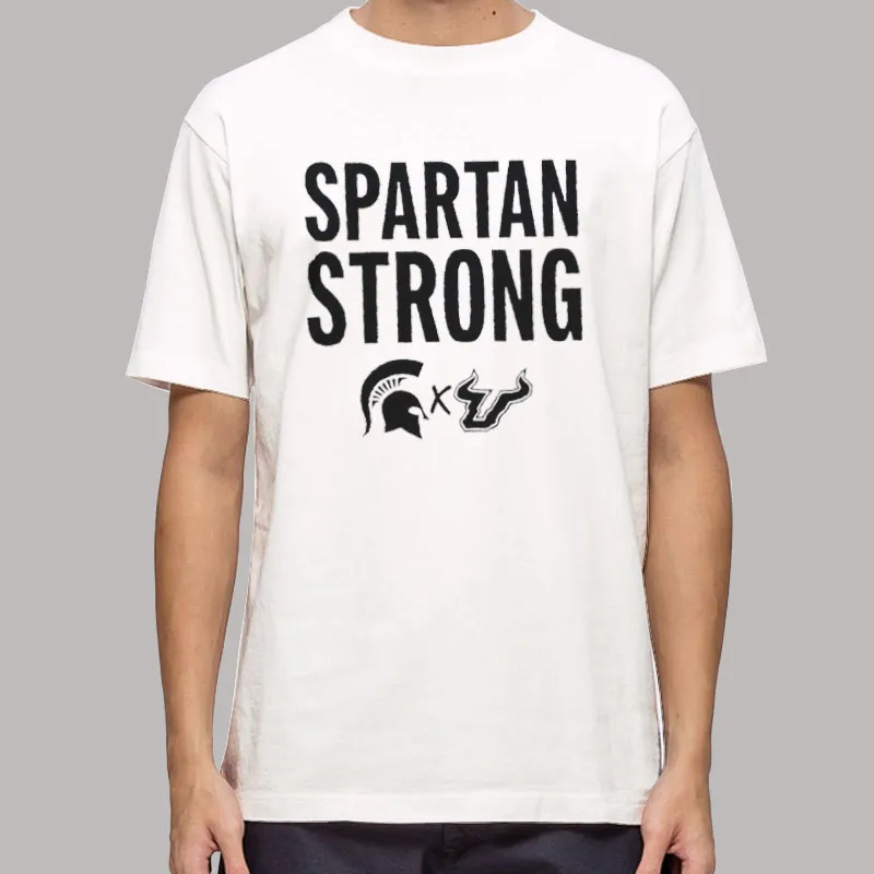 Mens T Shirt White South Florida Michigan State Spartan Strong Sweatshirt