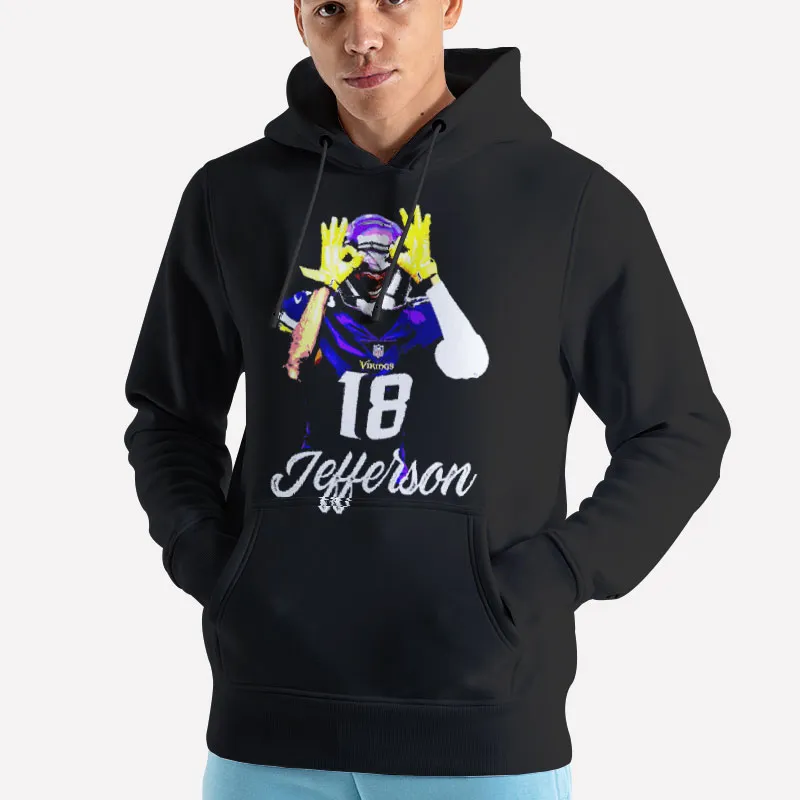 Unisex Hoodie Black Funny Justin Jefferson Youth Sweatshirt