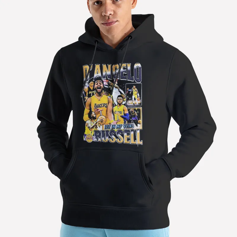 Unisex Hoodie Black Retro Vintage Basketball D'angelo Russell Shirt