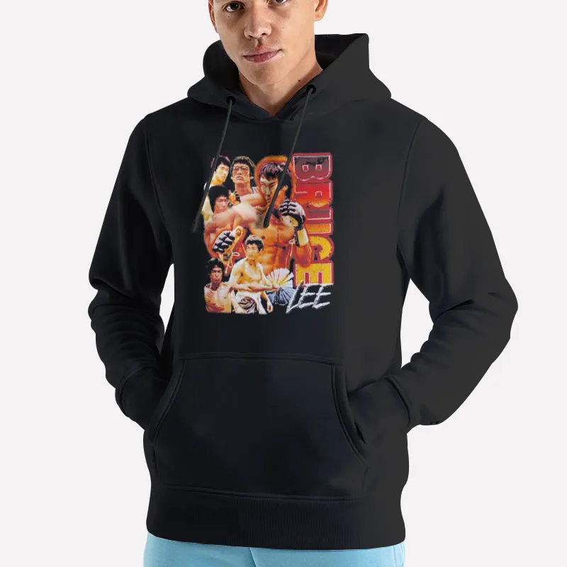 Unisex Hoodie Black Retro Vintage Bruce Lee Sweatshirt