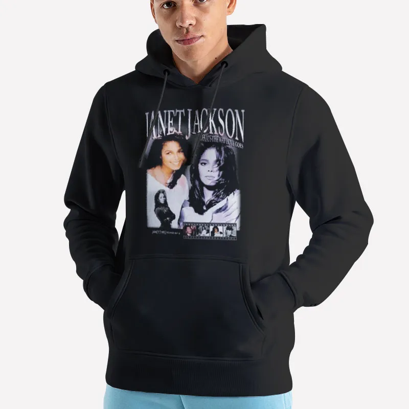 Unisex Hoodie Black Retro Vintage Janet Jackson T Shirt