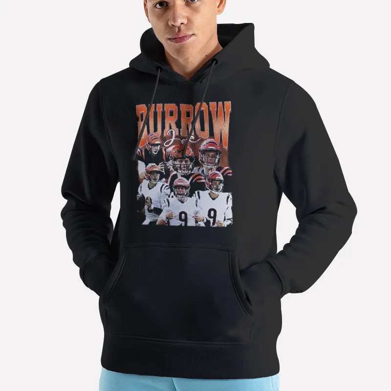 Unisex Hoodie Black Retro Vintage Joe Burrow Sweatshirts