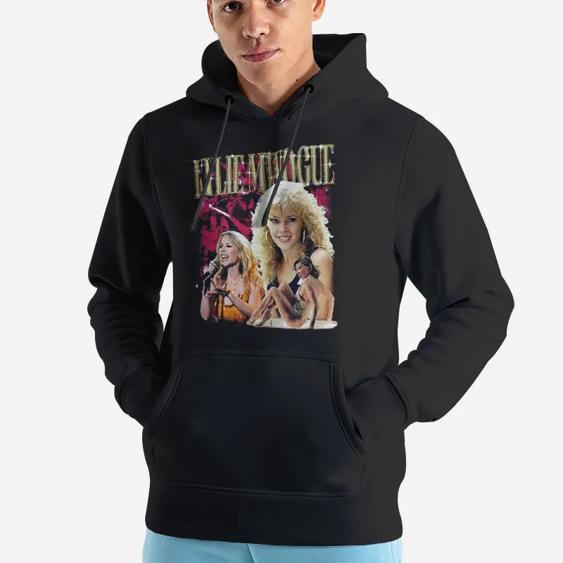 Unisex Hoodie Black Retro Vintage Kylie Minogue Shirt