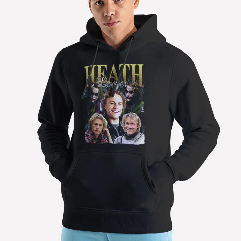 Unisex Hoodie Black Vintage Inspired Heath Ledger T Shirt