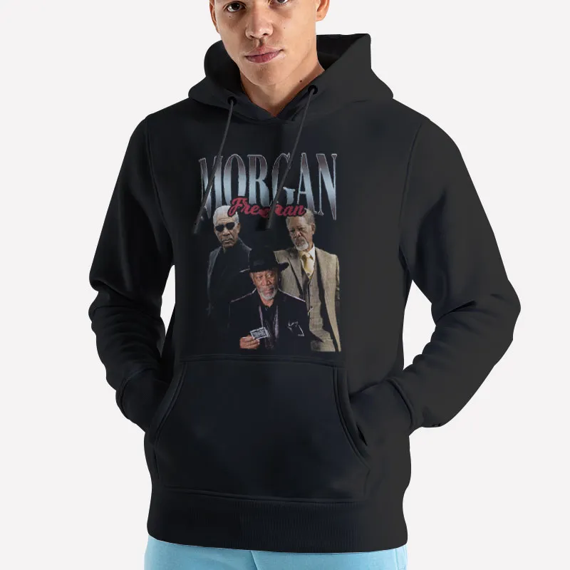 Unisex Hoodie Black Vintage Inspired Morgan Freeman Shirt
