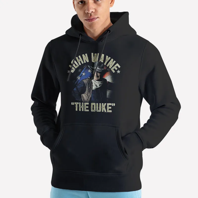 Unisex Hoodie Black Vintage Inspired The Duke John Wayne Sweatshirt