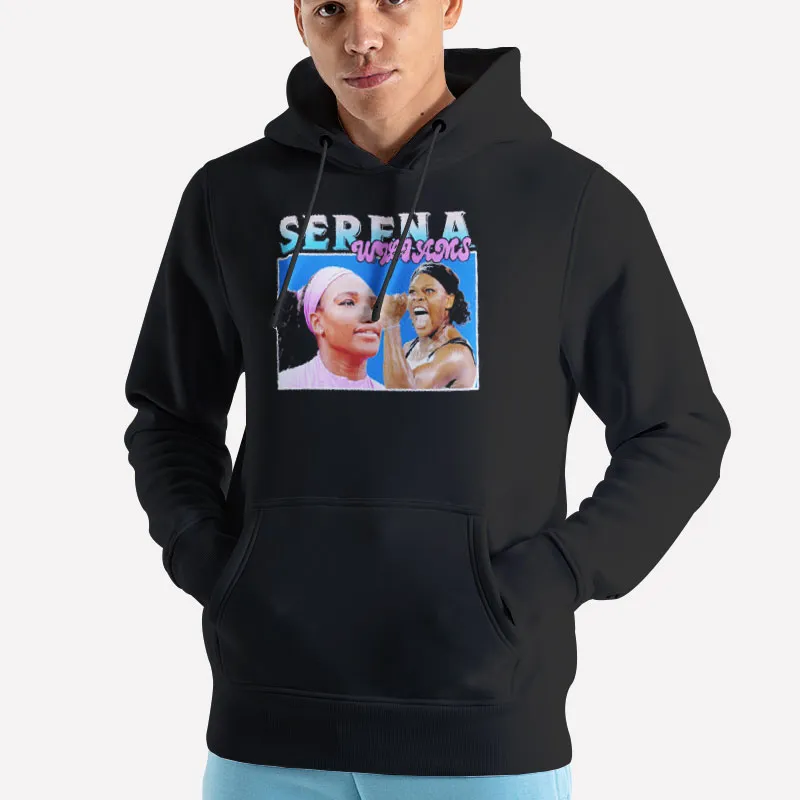 Unisex Hoodie Black Vintage Tennis Player Serena Williams Sweatshirt